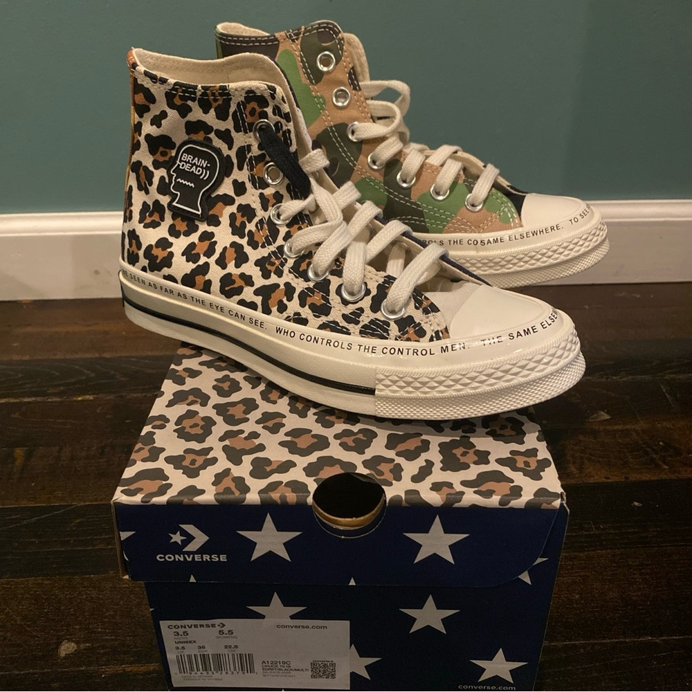 Converse Chuck 70 High Egret/Black/Multi A12219c Women’s 5.5 Men’s 3.5
